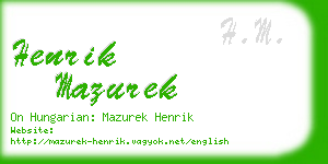 henrik mazurek business card